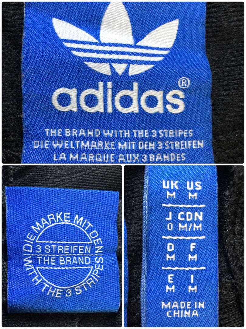 ファイアーバードトラックパンツブラック 3ラインライトブルーBy adidas