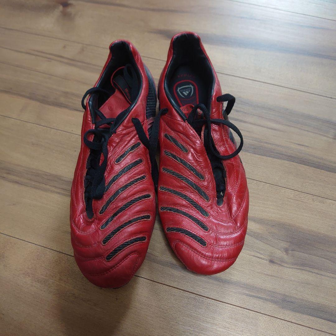 レッド レザー サッカーシューズ27.5センチ