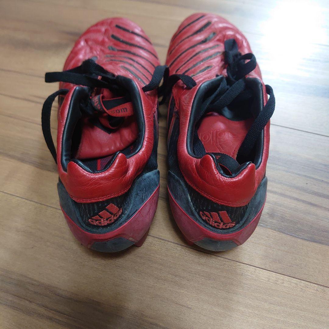 レッド レザー サッカーシューズ27.5センチ