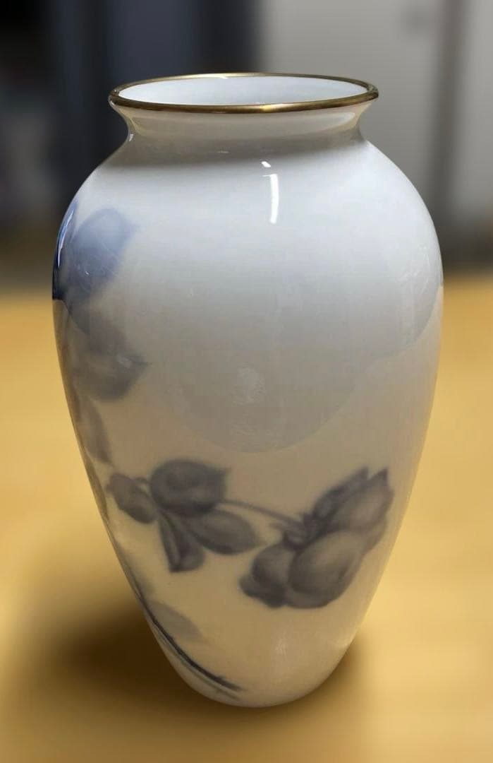 大倉陶園 Noritake 箱付き 花瓶 花器 壺 ブルーローズ