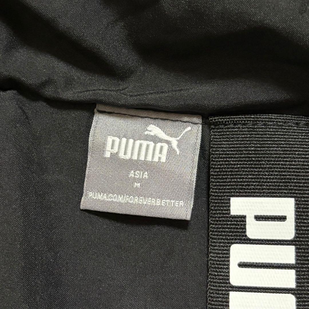 美品 PUMA パデッドロングコート 撥水防寒 黒 M 羽織 CELL フード付