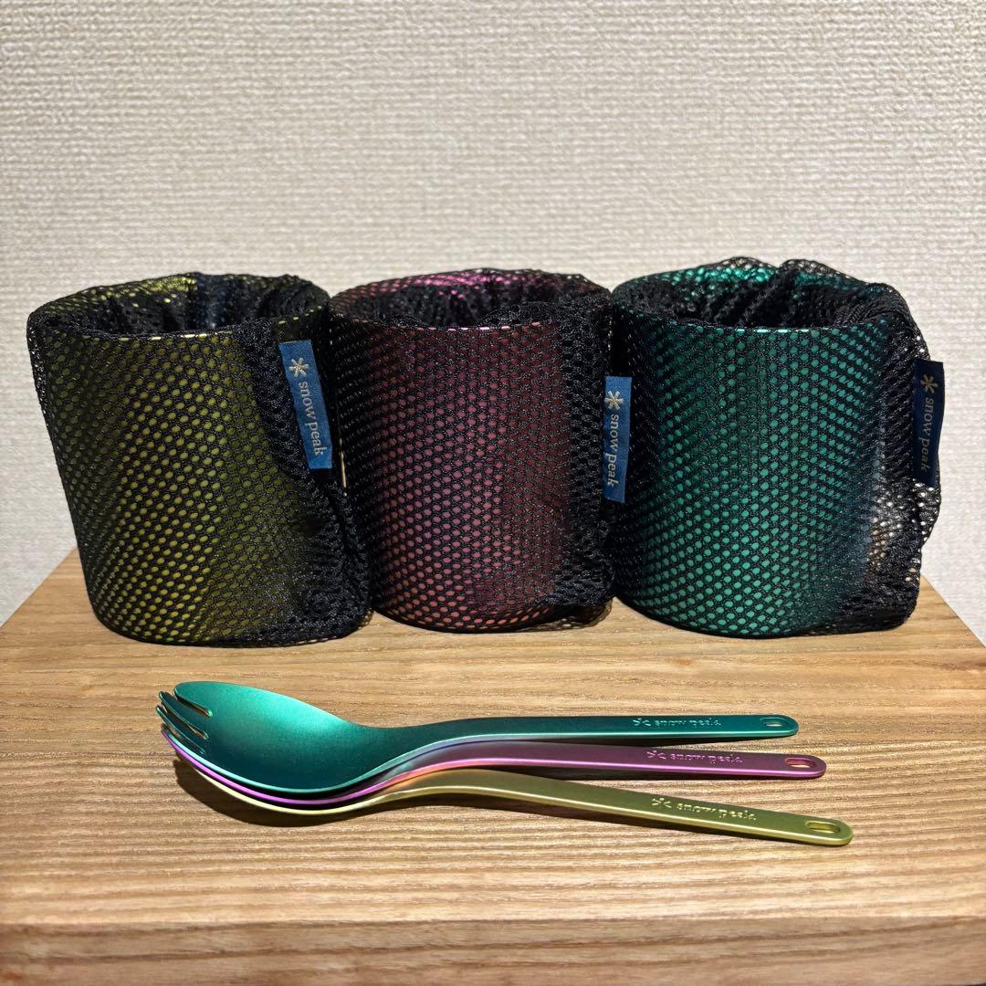 peak 限定 スタッキングマグ 雪峰 チタンスプーン 3色セット