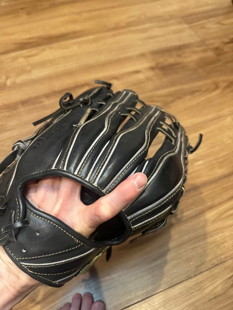 アシックス　ゴールドステージ i-Pro 軟式グローブ 黒　外野手　右投げ
