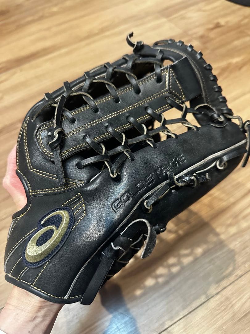 アシックス　ゴールドステージ i-Pro 軟式グローブ 黒　外野手　右投げ