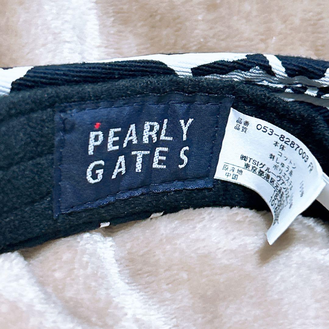 PEARLYGATESパーリーゲイツスヌーピー柄サンバイザー ネイビー刺繍ロゴ
