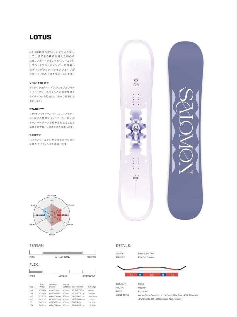 【美品】SALOMON LOTUS 138cm スノーボード　サロモン　ロータス