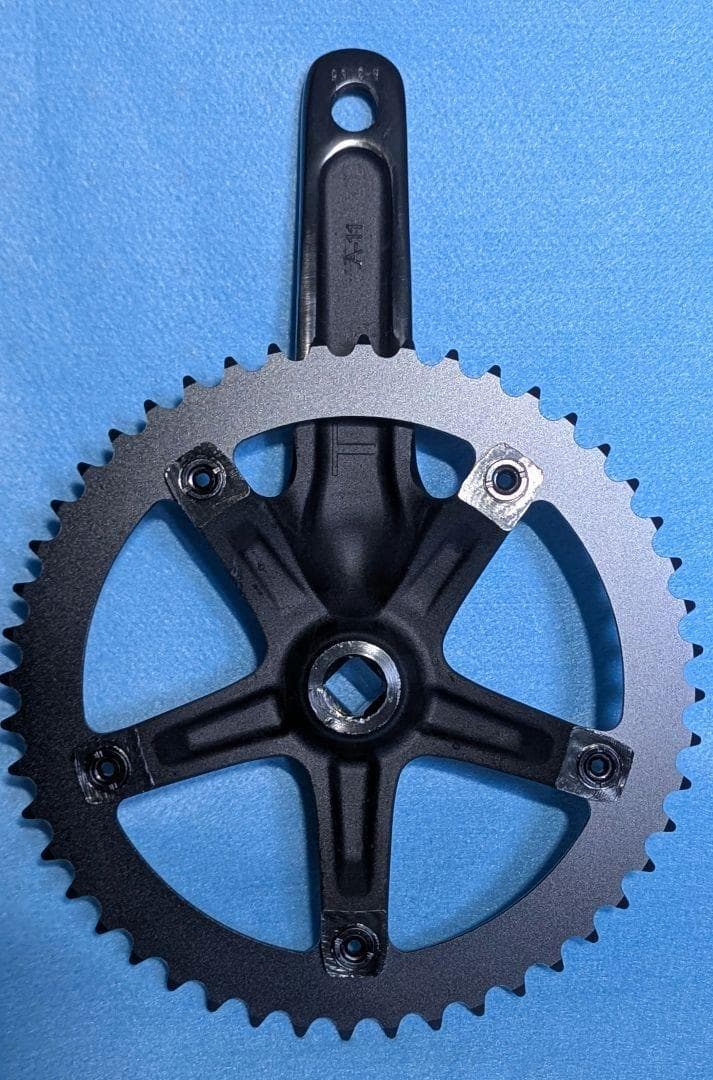 SKEACE スクエアテーパー ピスト用クランクセット 165mm 48T 黒