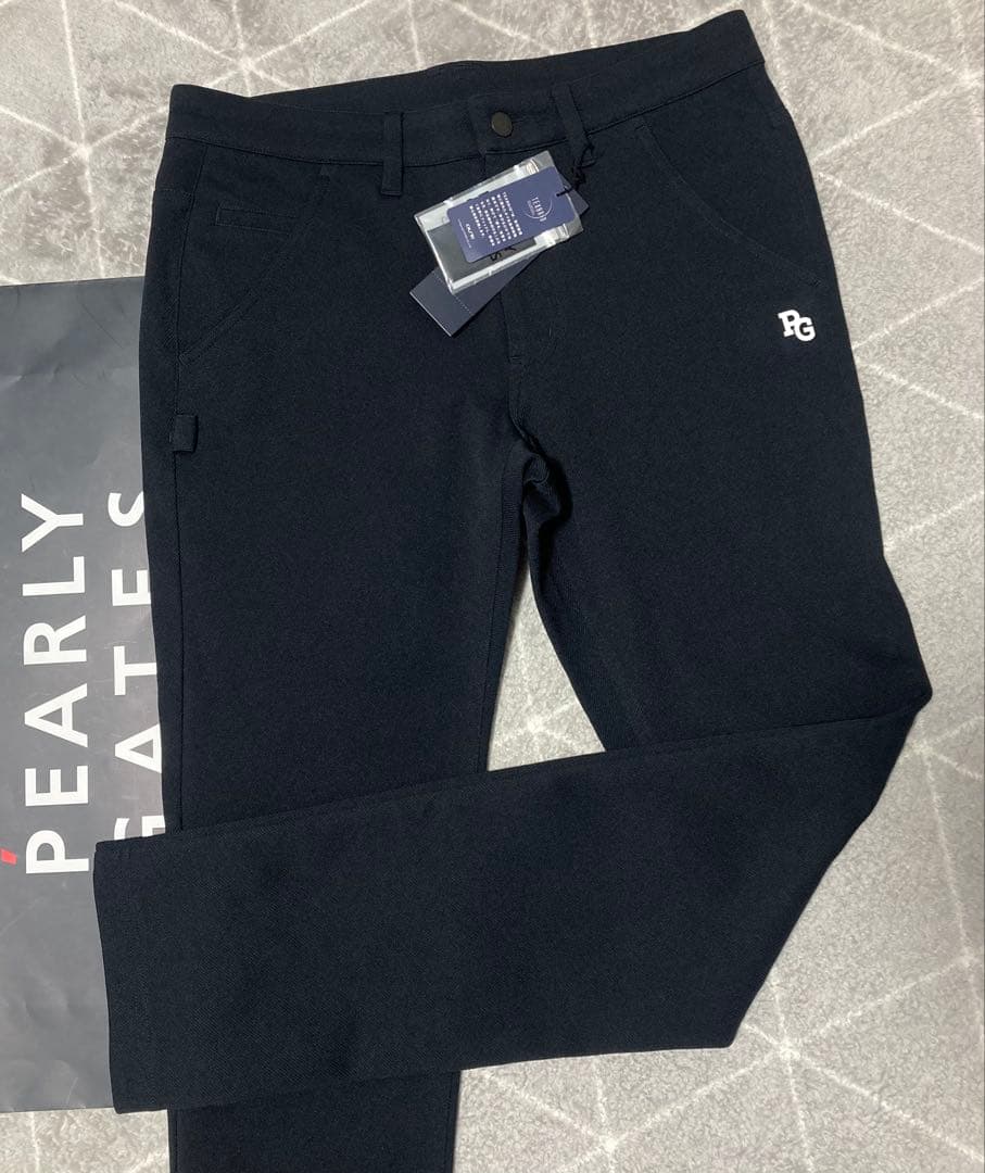 新品 パーリーゲイツ テックスブリッドジャージー5ポケットパンツ(5)L/紺