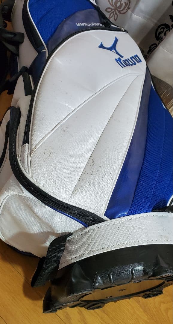 MIZUNO 　ゴルフ　ミズノ　 キャディバッグ 　5分割 　収納充実 　白　青