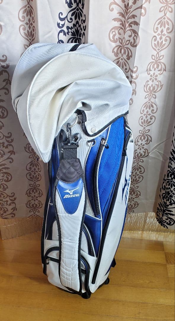 MIZUNO 　ゴルフ　ミズノ　 キャディバッグ 　5分割 　収納充実 　白　青