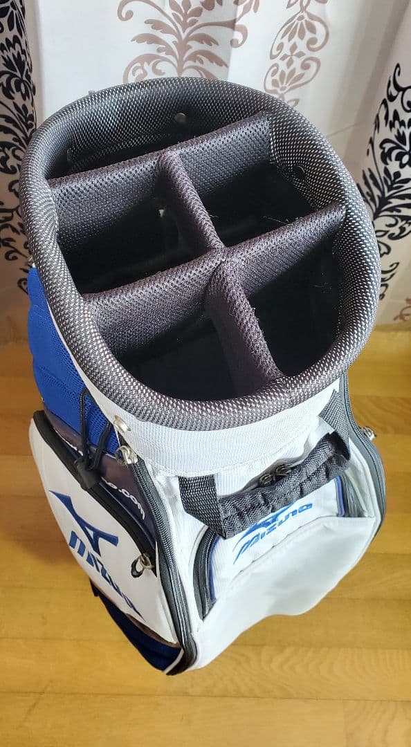 MIZUNO 　ゴルフ　ミズノ　 キャディバッグ 　5分割 　収納充実 　白　青