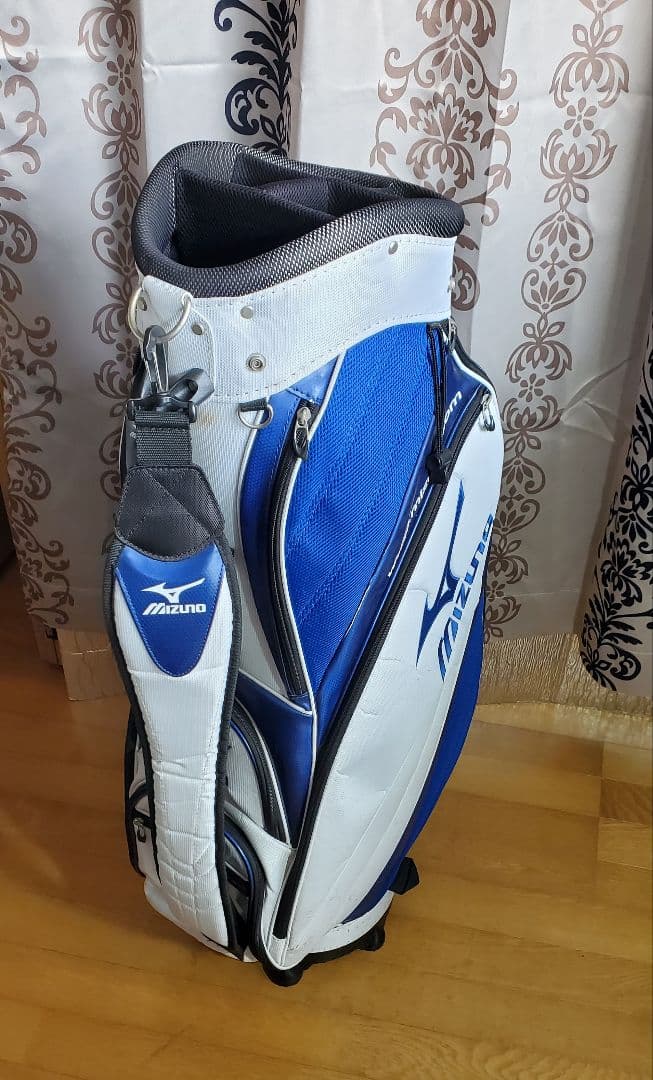 MIZUNO 　ゴルフ　ミズノ　 キャディバッグ 　5分割 　収納充実 　白　青