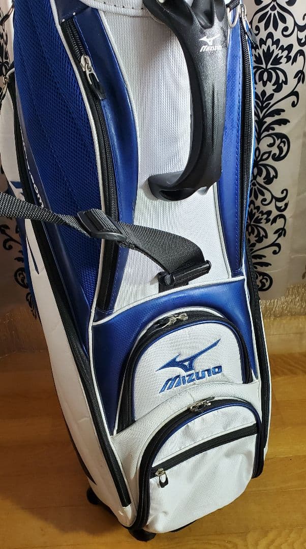 MIZUNO 　ゴルフ　ミズノ　 キャディバッグ 　5分割 　収納充実 　白　青