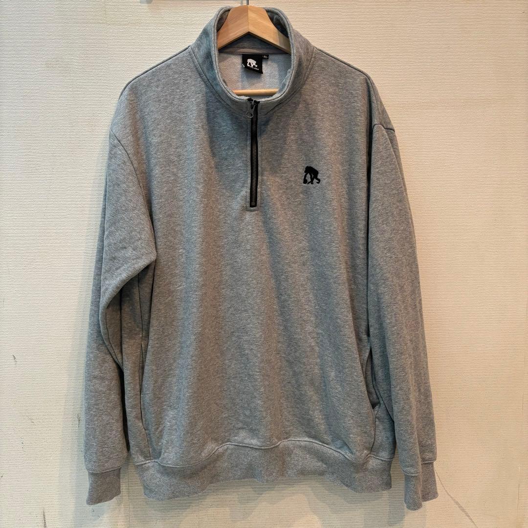 エゴザル EGOZARU グレー ハーフジップ スウェット XL