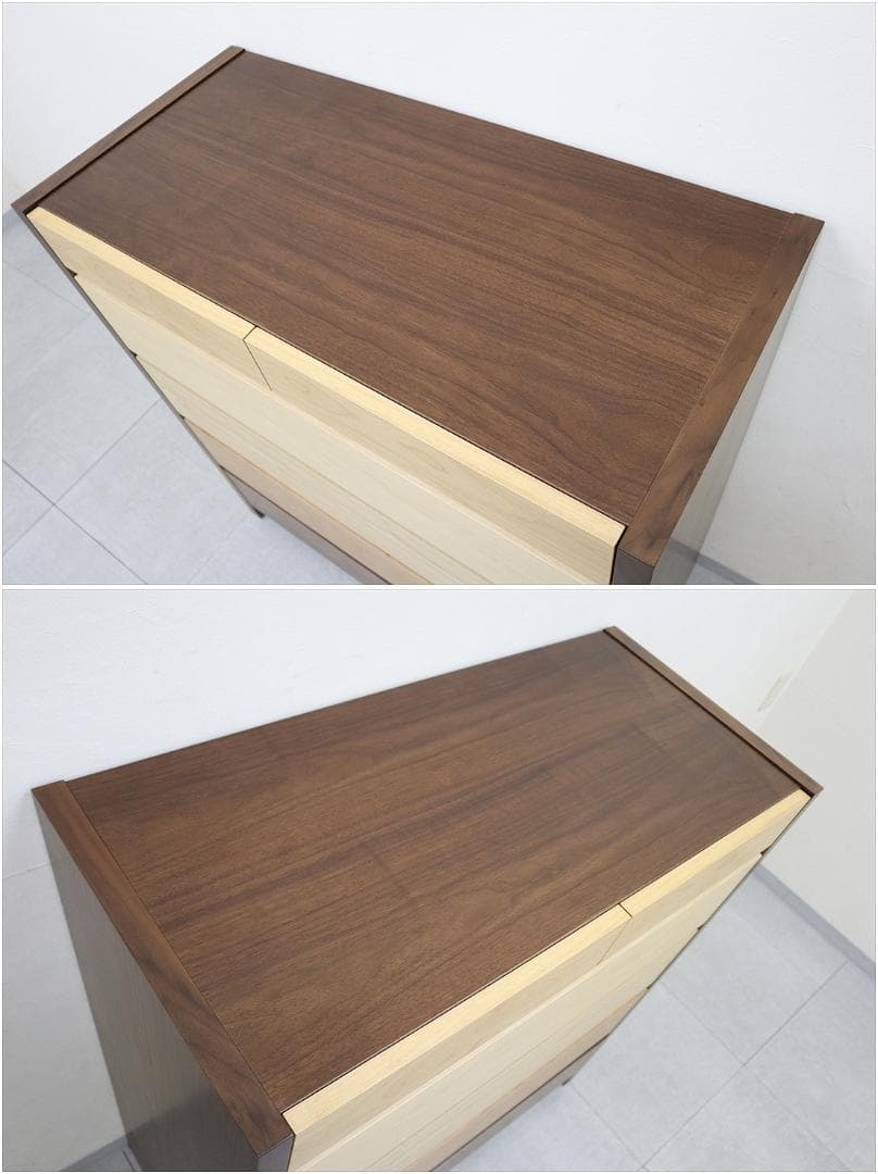 展示 美品 大川家具 Mobel メーベル チェスト 5段 整理タンス 幅90