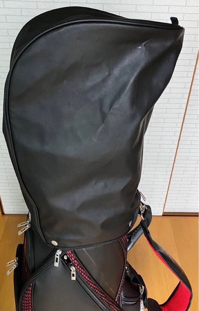 adidas キャディバッグ　ゴルフバッグ　アディダス　黒×赤