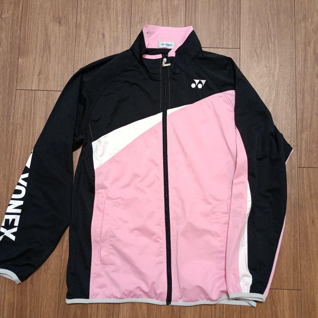 美品YONEX ウォームアップウェア S ピンク/ブラック　上下セット
