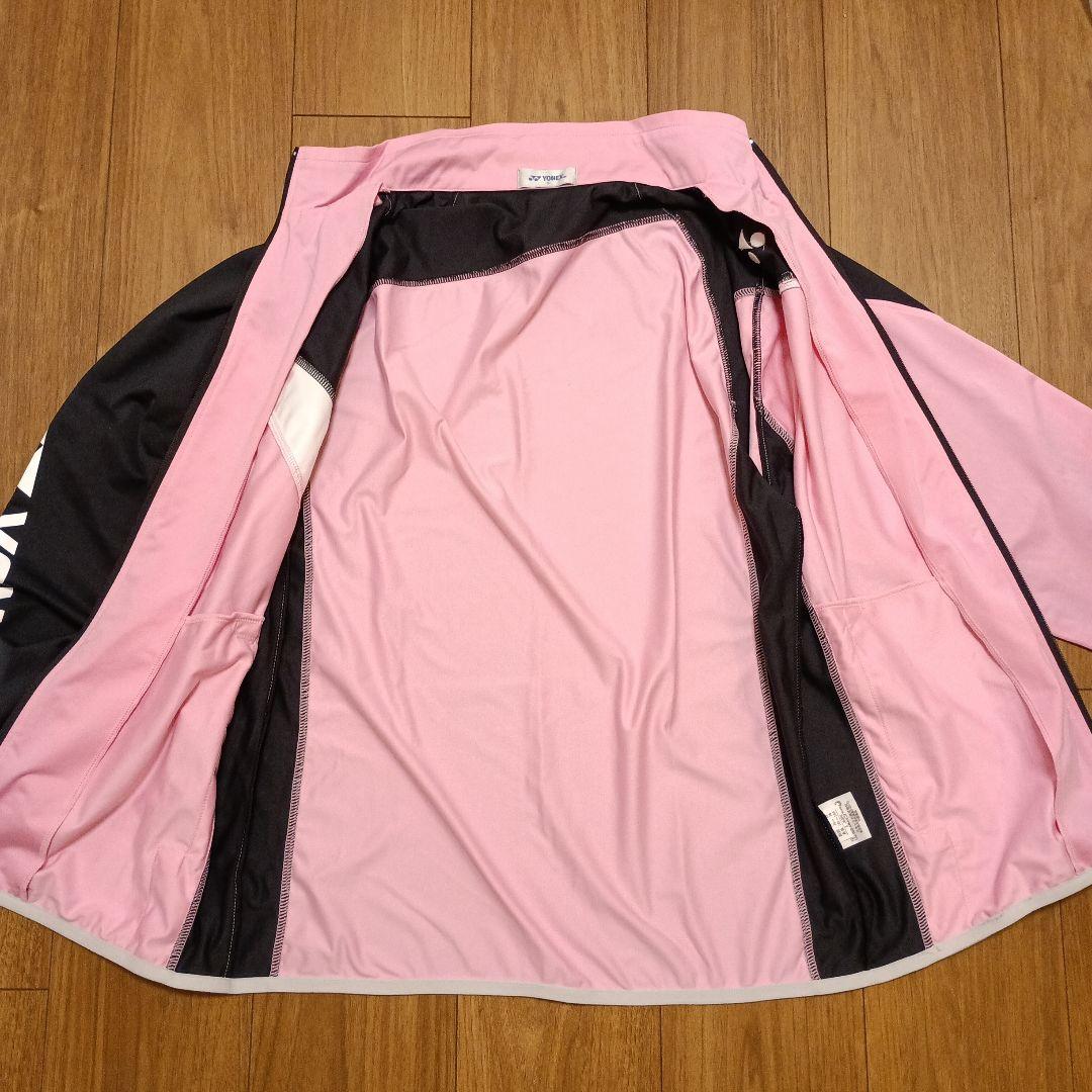 美品YONEX ウォームアップウェア S ピンク/ブラック　上下セット