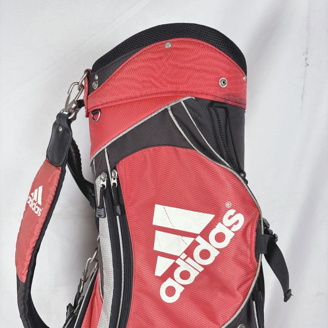 アディダス adidas キャディバッグ 6分割 ゴルフバッグ 赤