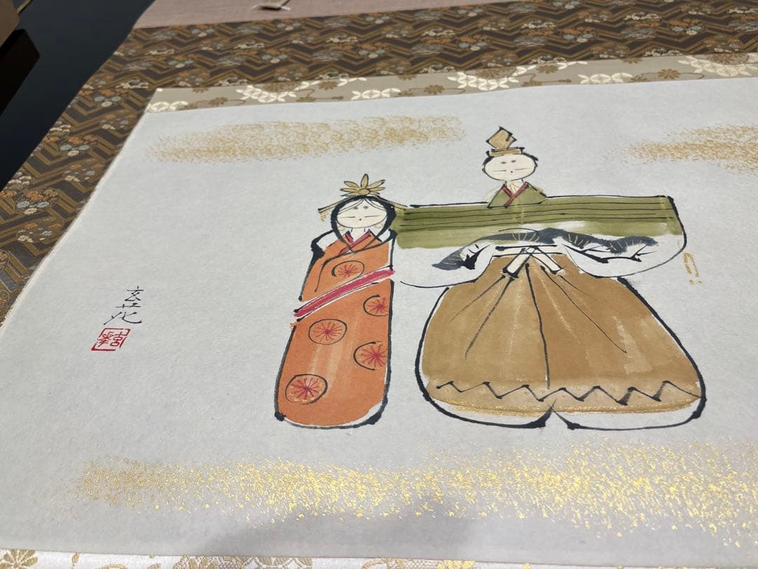 ひなまつり　今井玄花 掛け軸　立ち雛　ひな人形
