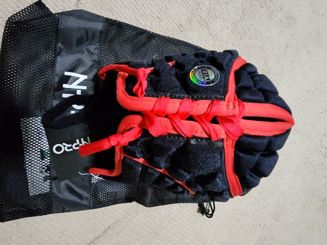 N-PRO 新品ヘッドギアヘッドキャップ 貴重黒✕レッドSizeL 新品未使用