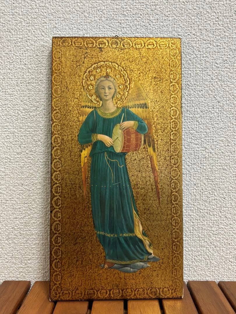 【30cm】 3枚セット ヴィンテージ イコン画 イタリア 木製画 宗教画 板画
