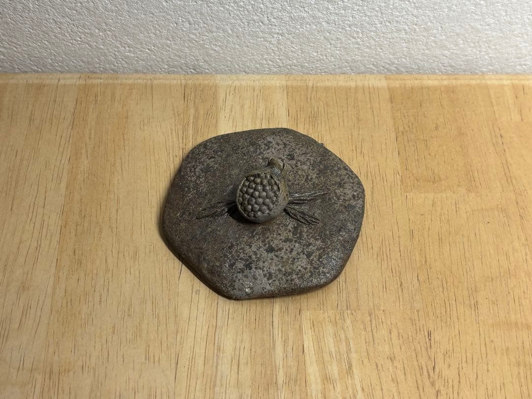 116. 備前焼 宝瓶 登り窯 ザクロ 6角 手びねり 急須