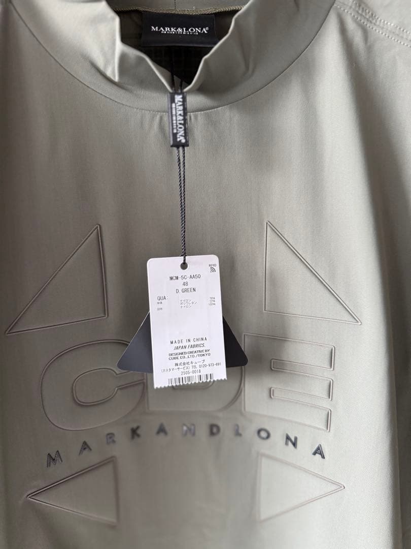 新品 ★ MARK&LONA モックネック シャツ マーク&ロナ カーキ 正規品