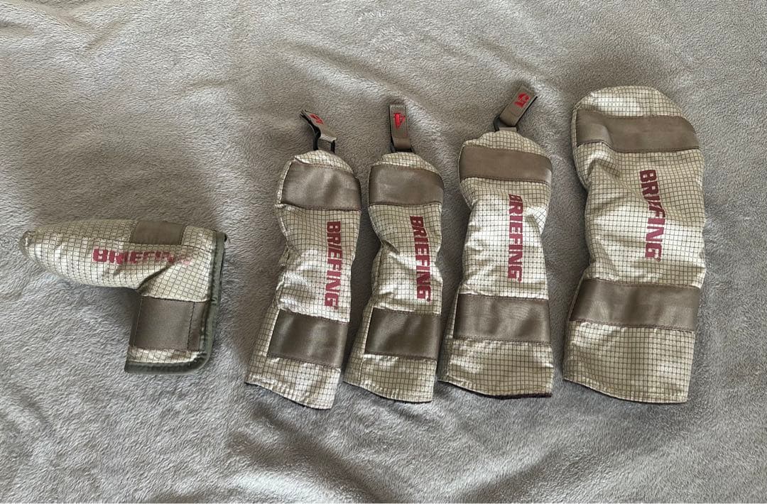 BRIEFING キャディバッグ ホワイトチェック　付属品5点セット