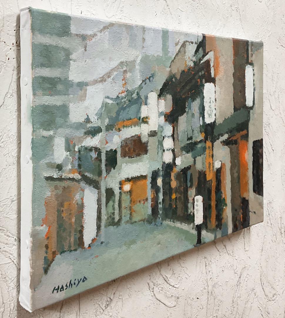 絵画 589 油絵/風景/東京/街角/街並/銀座/路地/F4号