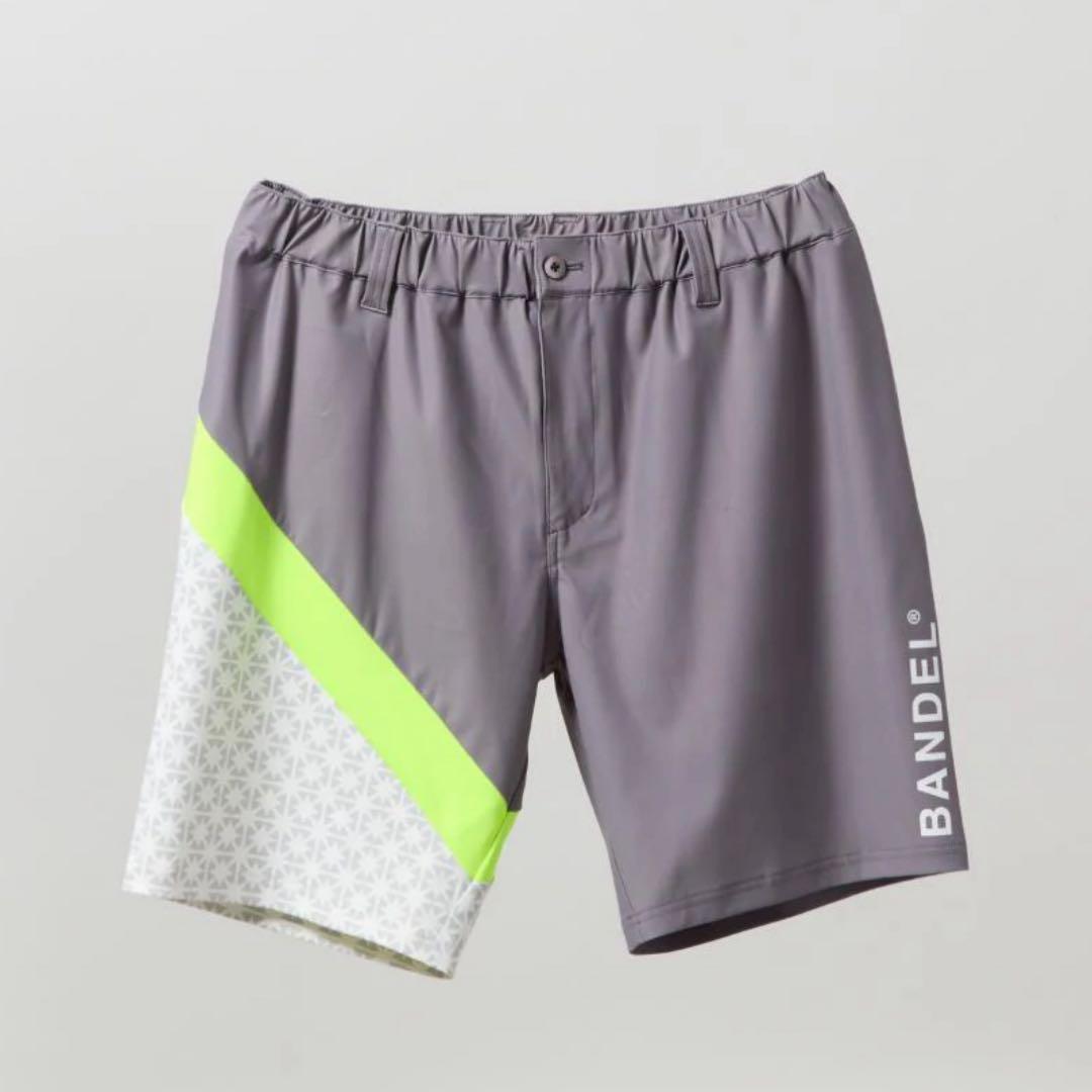 【新品・タグ付き】BANDEL メンズ ショートパンツ グレー 蛍光 イエローL
