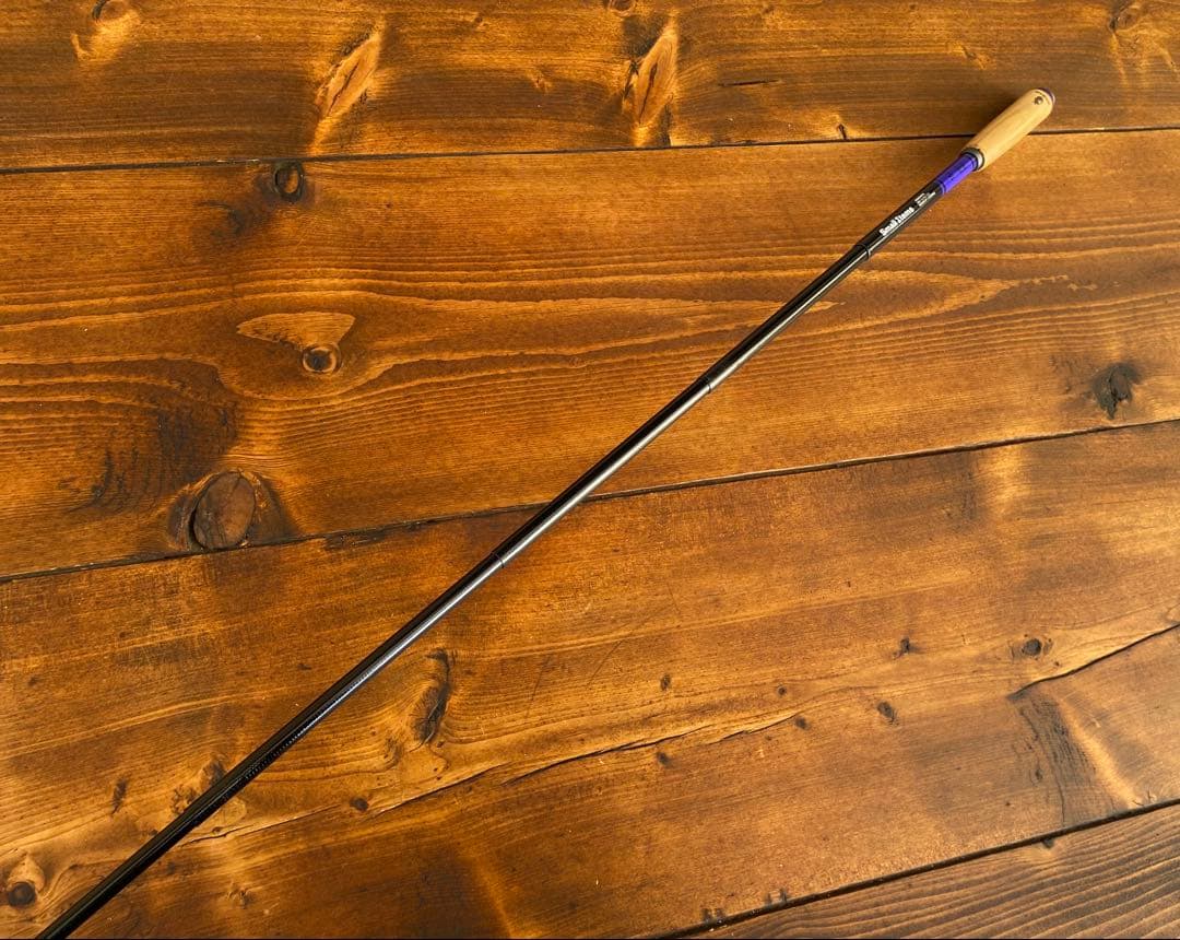 小物釣り竿　タナゴ竿　パープル×ブラック　180cm ウッドグリップ　振り出し竿