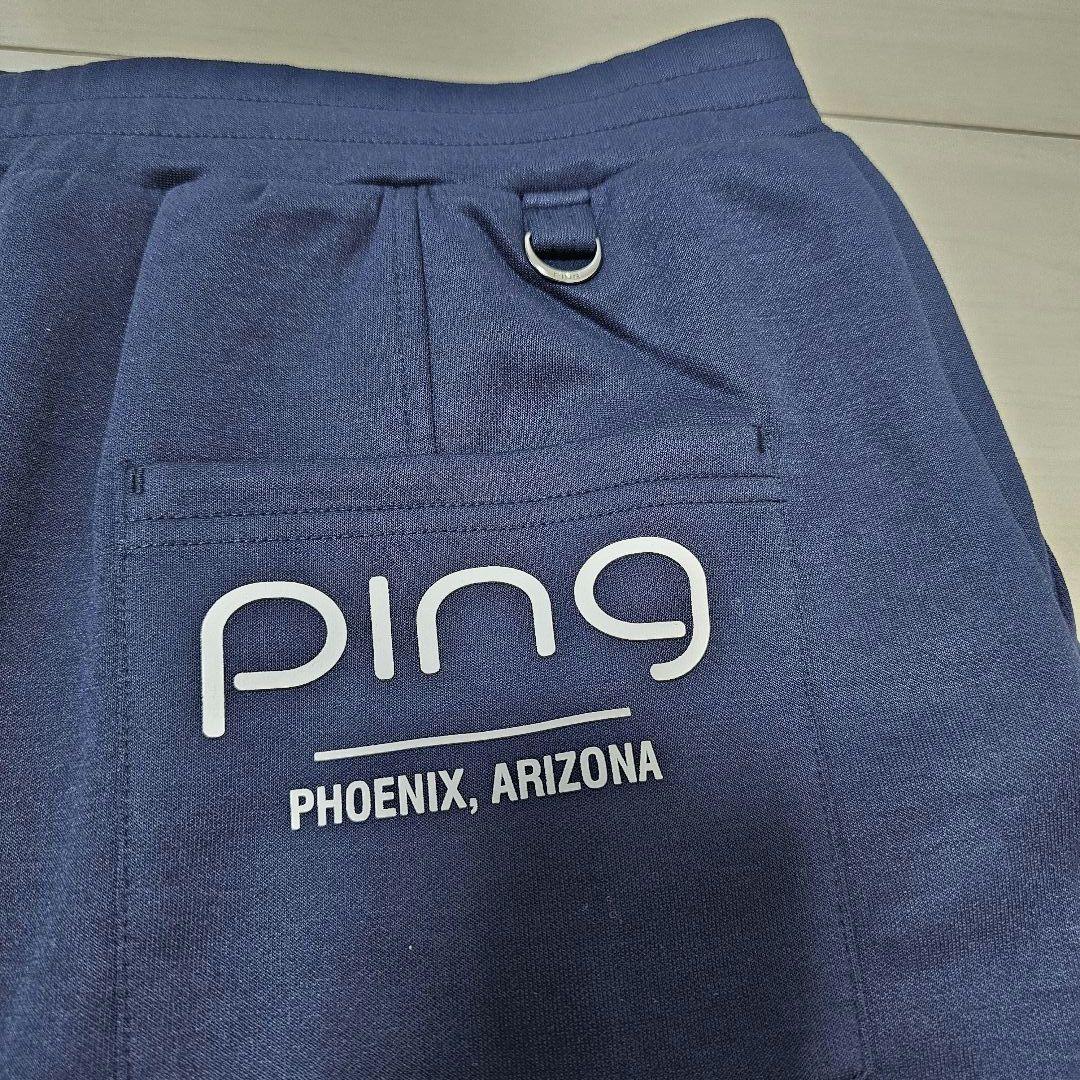 PING レディース【L】新品 セットアップ 上下セット ネイビー 半袖 ピン