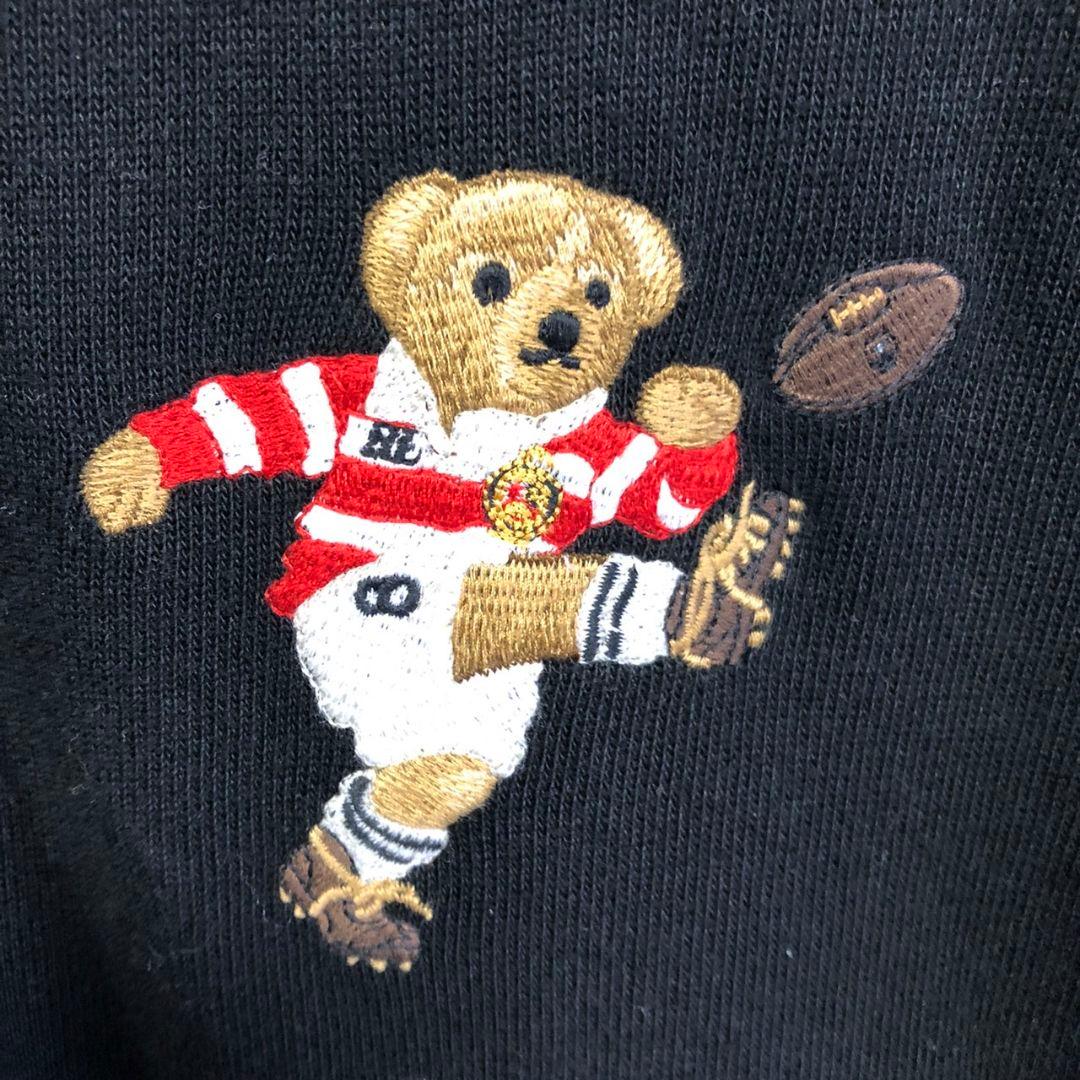 Polo　ポロラルフローレン　ポロベア　刺繍　ラガーシャツ　ポロシャツ　L