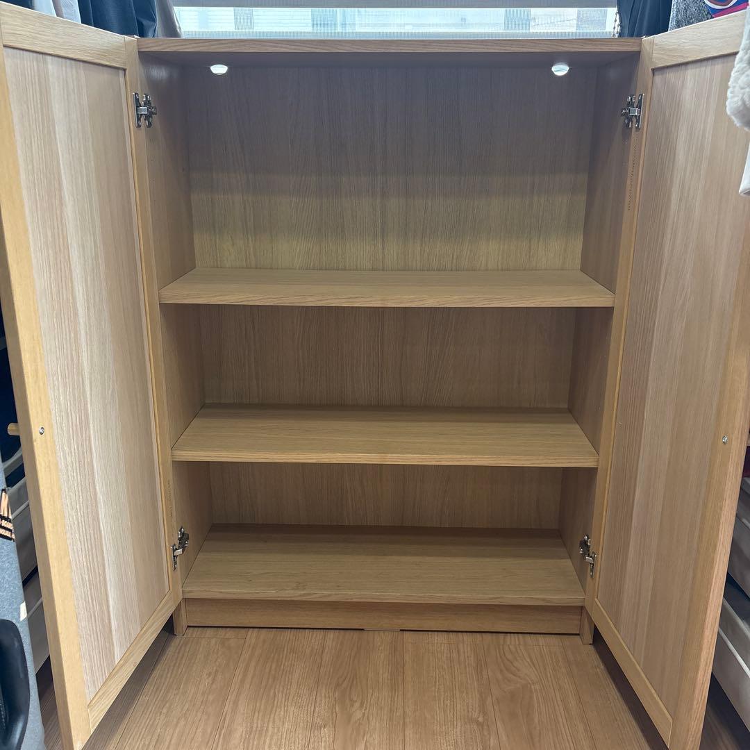 IKEA ナチュラルウッド 扉キャビネット　本棚