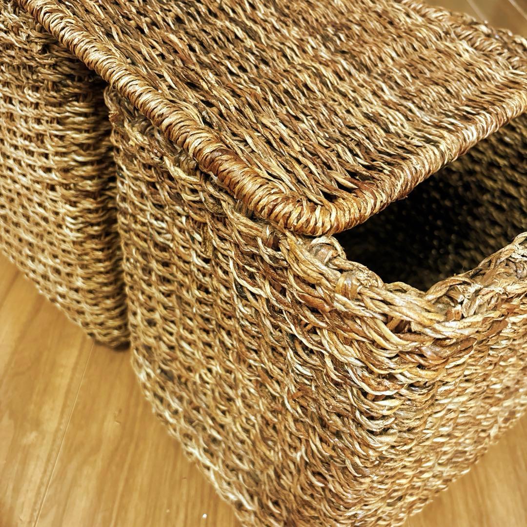 無印良品 重なるバクバク長方形バスケット 特大2点 蓋