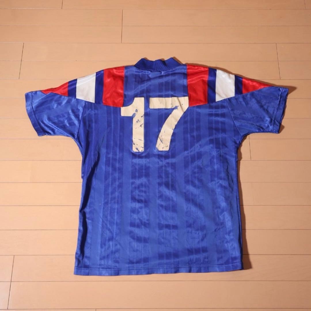 90s adidas フランス代表 ユニフォーム 青 サッカーシャツ Ｍ