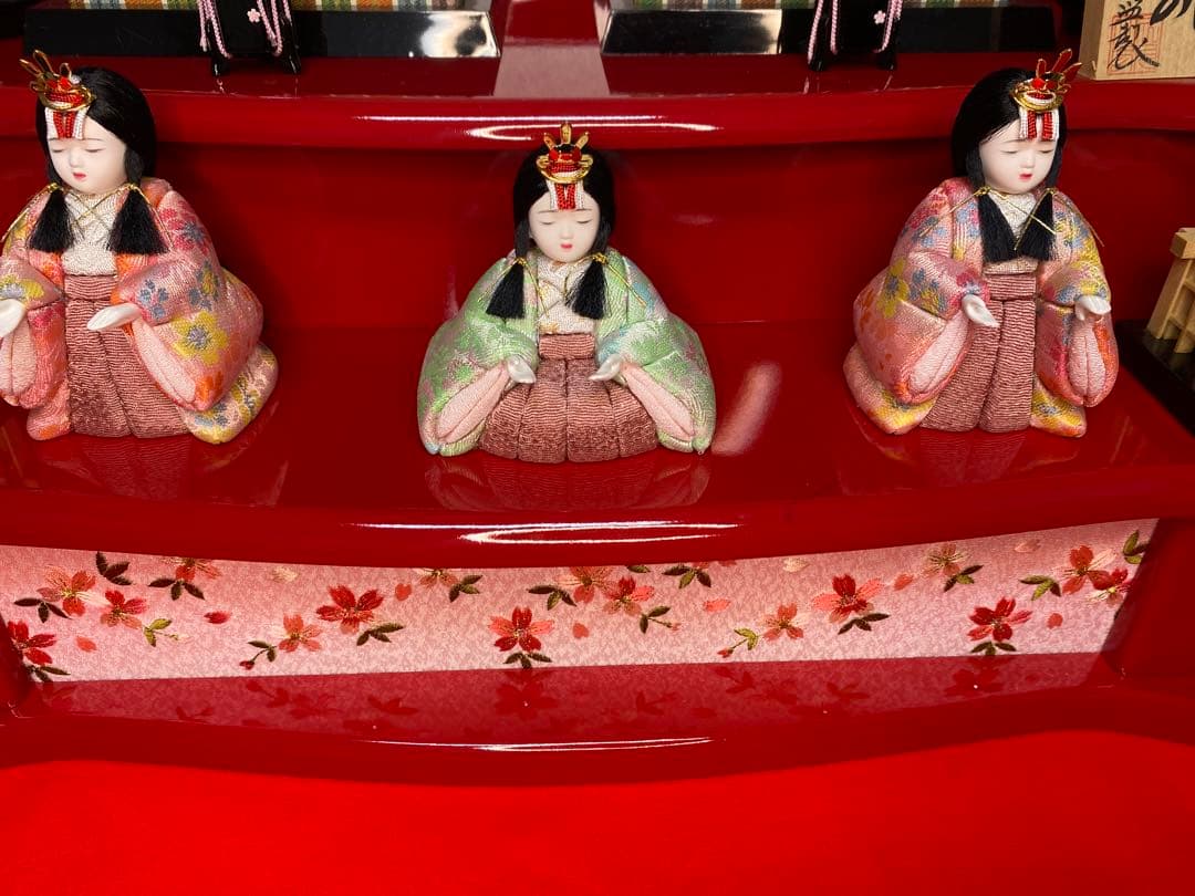 東京久月監製　雛人形　一秀作　江戸木目込人形　親王五人飾り(三人官女付)二段飾り