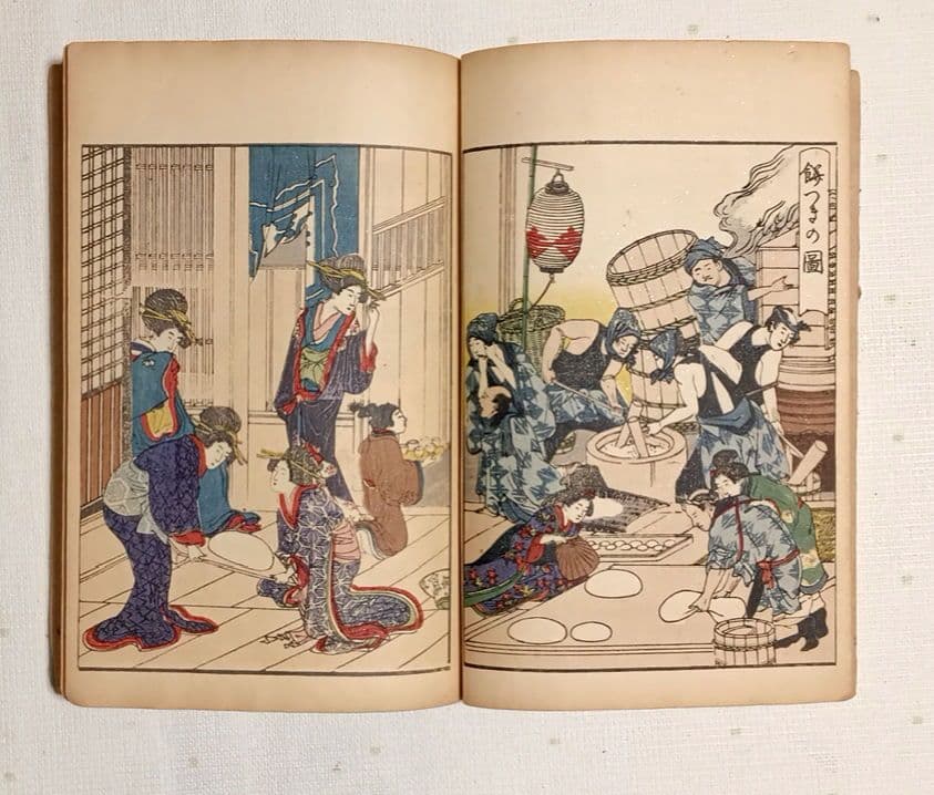吉原青樓年中行事全2冊揃喜多川歌麿画十辺舎一九著、明治期再板出版（初版は享和4年