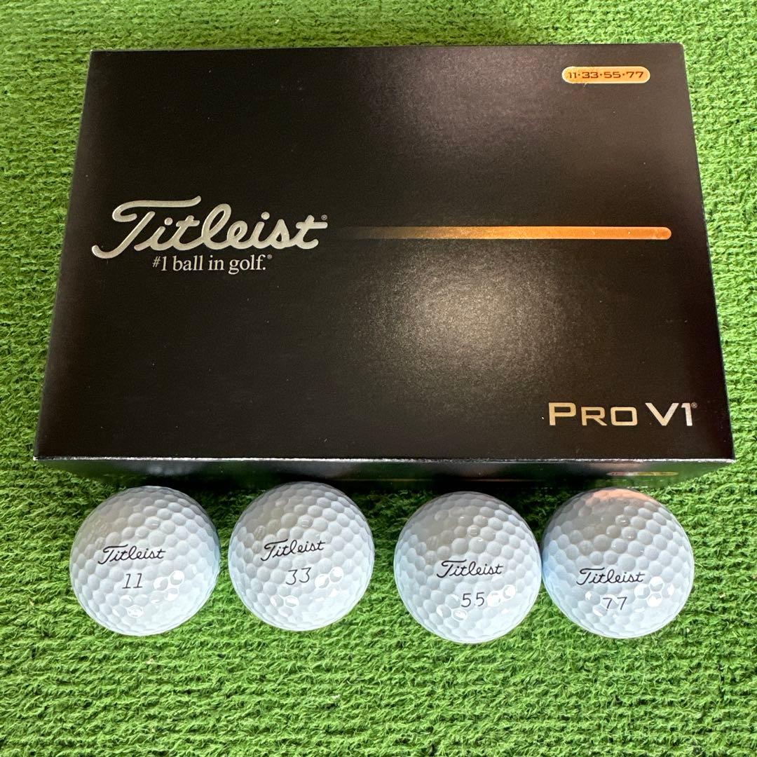 新品タイトリストPro V1 ダブルナンバー 1ダース　ラインマーカー ペン付き