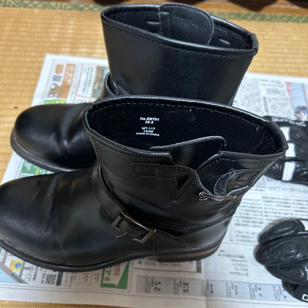 バイクブーツとグローブセット