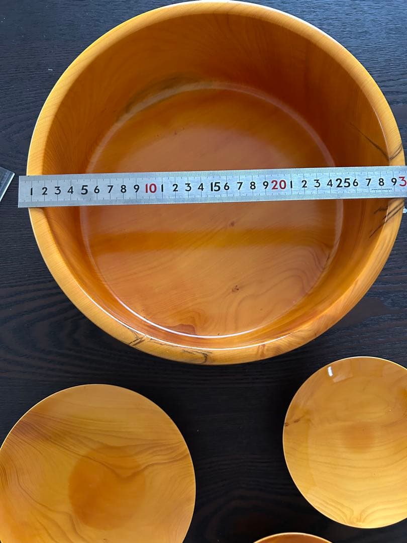 希少　天然木ひのき　茶ひつ　菓子器3点セット