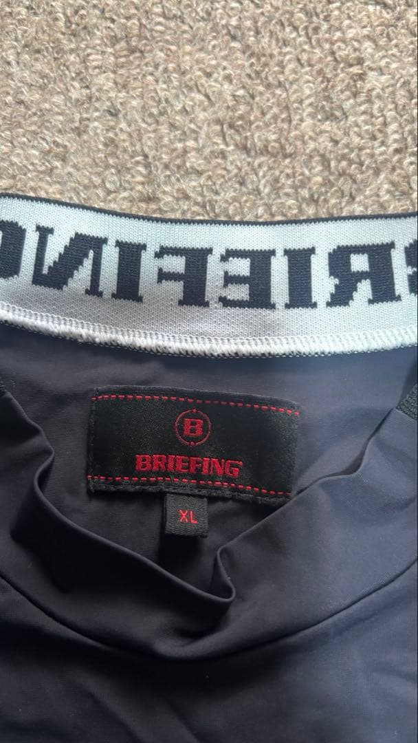 BRIEFING ブラックモックネックシャツ XL