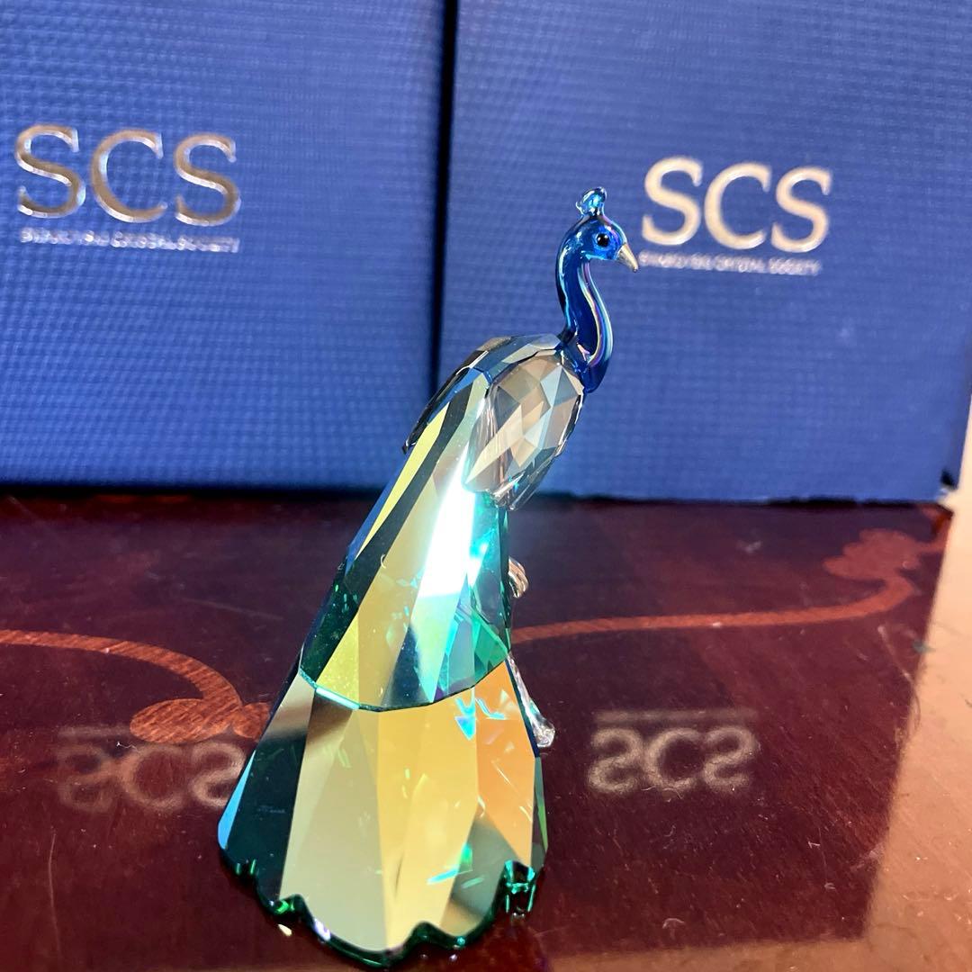 スワロフスキー　ピーコック孔雀　SCS 置物　オブジェ