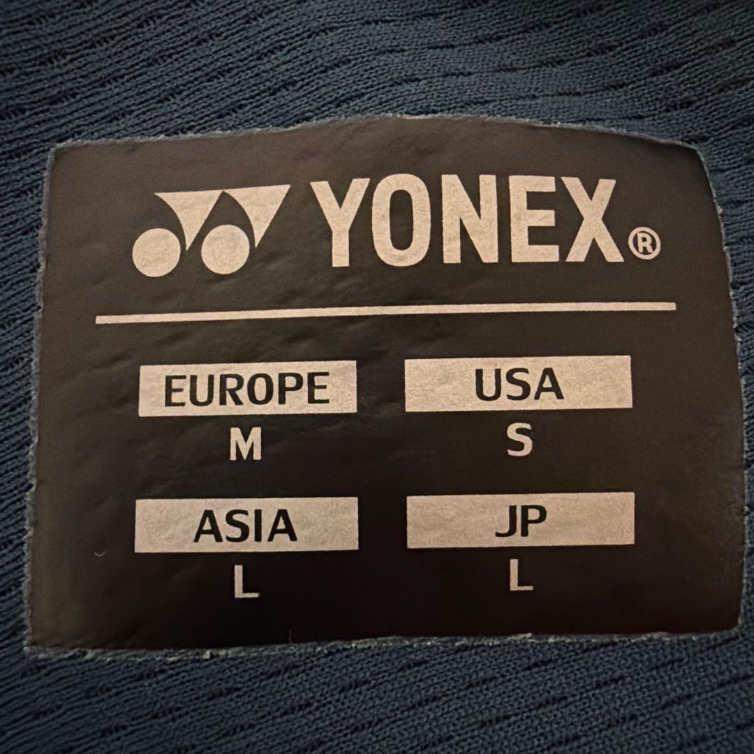 YONEX バドミントンシャツ L ネイビー/イエロー