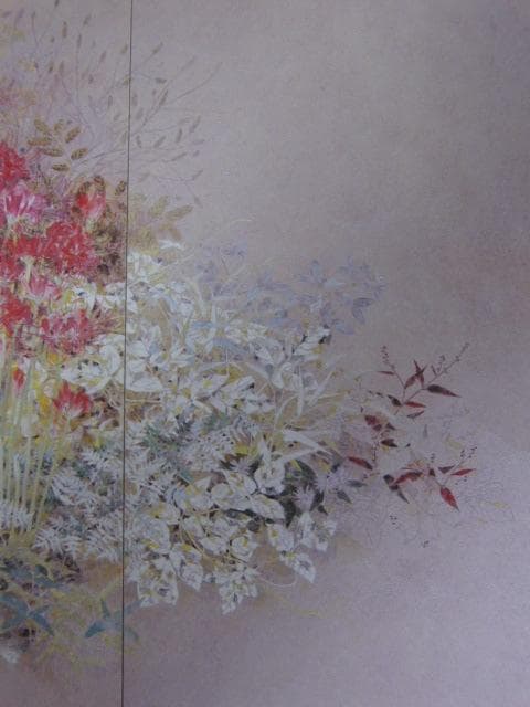重岡良子、【曼珠沙華図】、希少な額装用画集より、状態良好、新品額装付、日本人画家