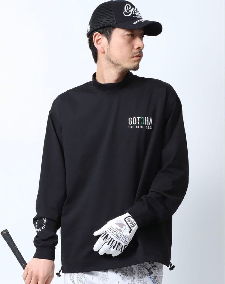 GOTCHA GOLF ガッチャゴルフ　モックネックシャツ　ブラック　L 新品