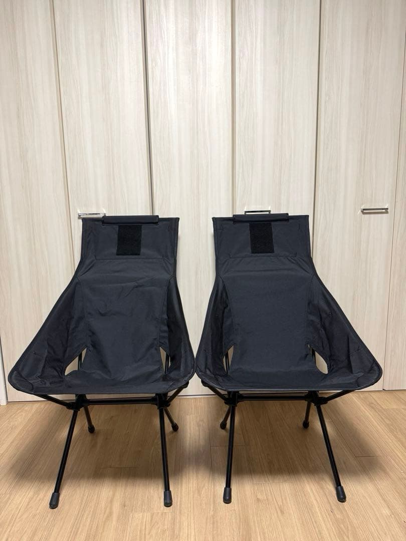 ヘリノックス サンセットチェア ブラック&替えシートコヨーテ　2脚セット