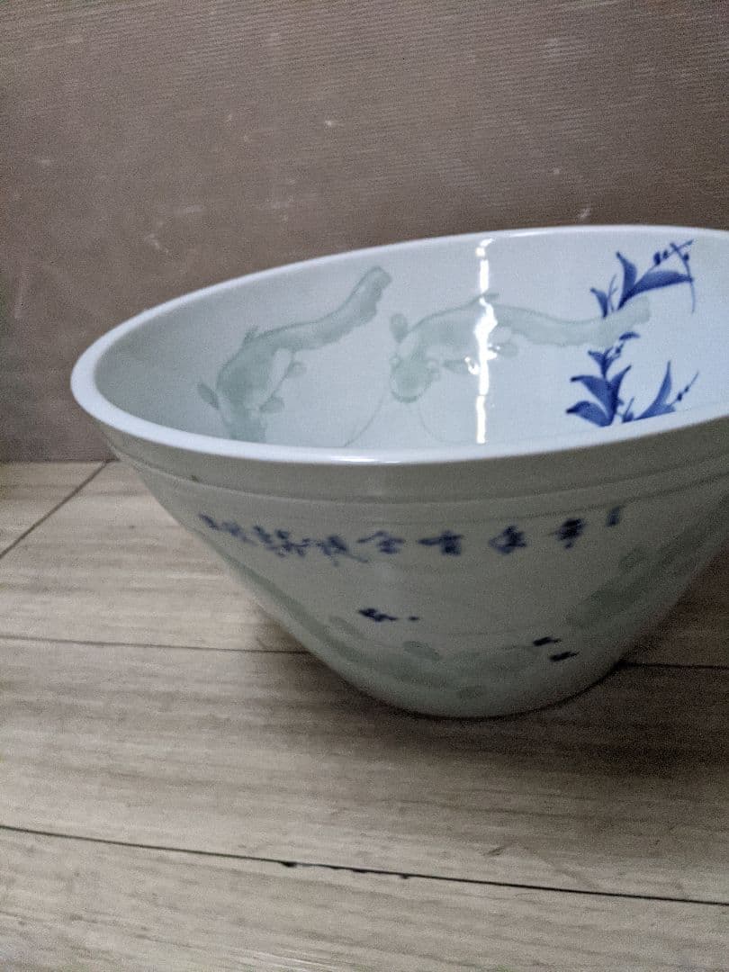 レトロ 時代物　火鉢　金魚鉢　睡蓮鉢 染付