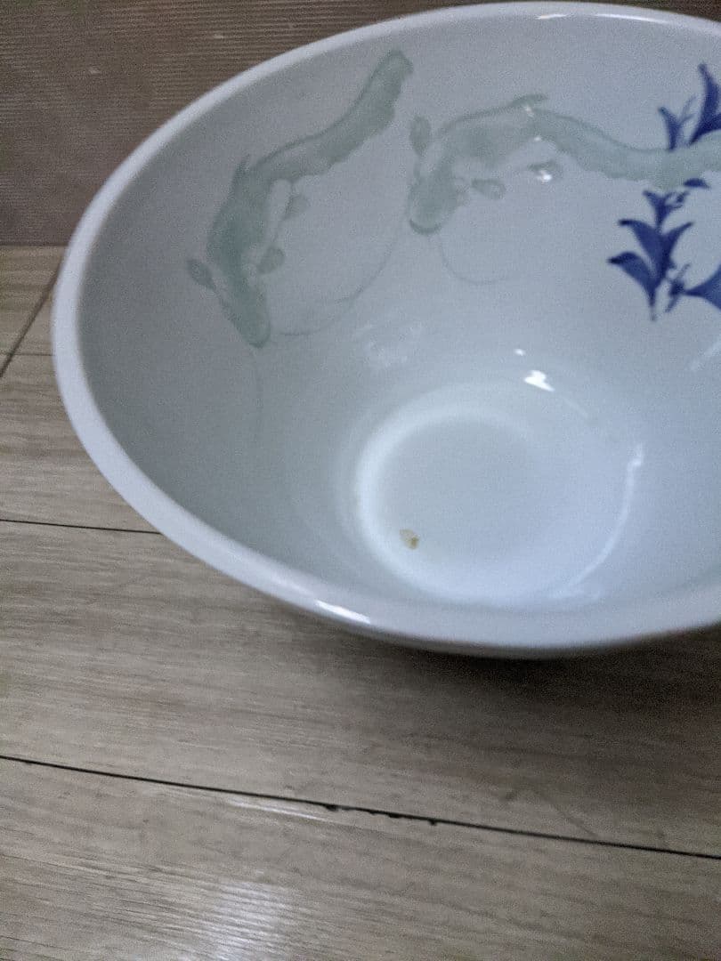 レトロ 時代物　火鉢　金魚鉢　睡蓮鉢 染付